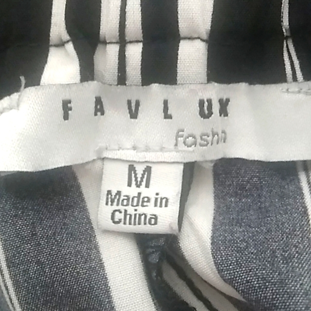 SALE! NWOT FAVLUX Fashion Striped Jumpsuit W Adjustable Waist Band Sz.M (BX36) - Picture 8 of 10
